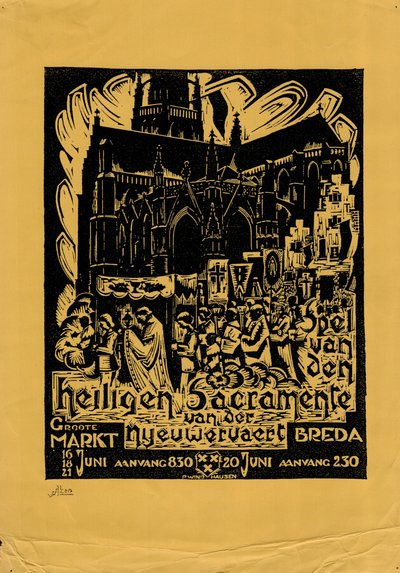 Poster for the Play of the Holy Sacrament of the New Road by Paul Windhausen